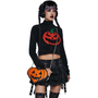 Black Fluffy Pumpkin Turtleneck Sweater -3