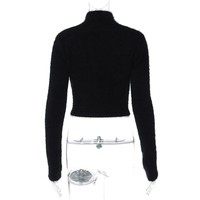Black Fluffy Pumpkin Turtleneck Sweater  - Thumbnail 7