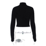 Black Fluffy Pumpkin Turtleneck Sweater -3