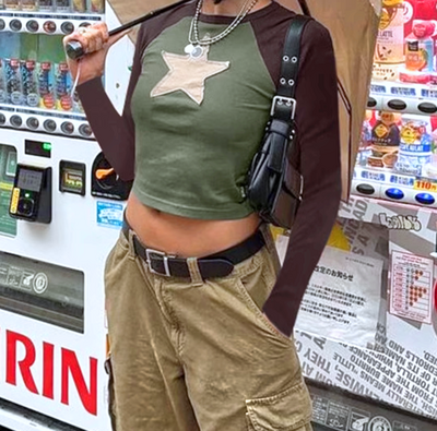 Y2K STAR PATCH LONG SLEEVE TEE