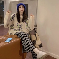 Butterfly Print Loose Sweater  - Thumbnail 4