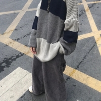 Grey Stripe Patchwork Sweater  - Thumbnail 5