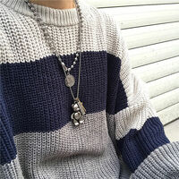 Grey Stripe Patchwork Sweater  - Thumbnail 8