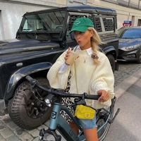 White Cable Knit Lantern Sleeve Sweater  - Thumbnail 5