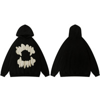 New fashion tooth hoodie, abstract exaggerated street style casual loose hooded long-sleeved sweater - Thumbnail 5