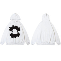 New fashion tooth hoodie, abstract exaggerated street style casual loose hooded long-sleeved sweater - Thumbnail 7