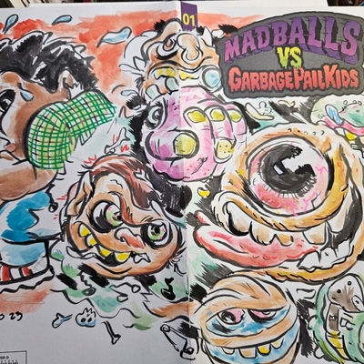 Madballs vs gpks  watercolor blank sketch cover