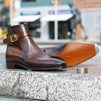 Handmade Jodhpur Boot With Alligator Strap in Smokey Criollo Patina - Thumbnail 1