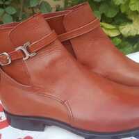 Brown Leather Custom Made Men's Handmade Jodhpur Rounded Strap Boot - Thumbnail 1
