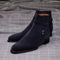 Baltic Blue Suede Leather Jodhpur Boots - Thumbnail 1