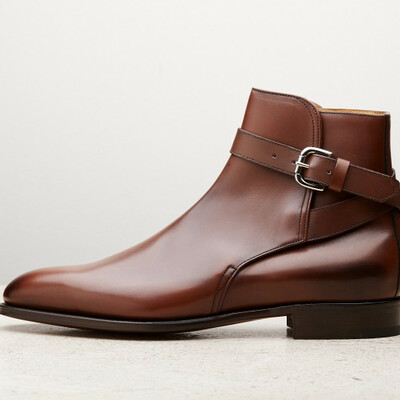 Handmade dark brown calf leather jodhpur boot