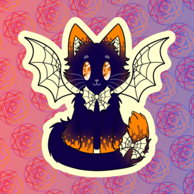 Glow in the dark pin: spooky kitty