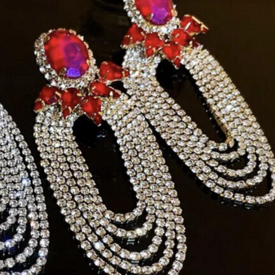 Rhinestone drop earrings