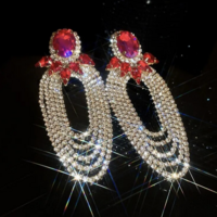 Rhinestone Drop Earrings - Thumbnail 1
