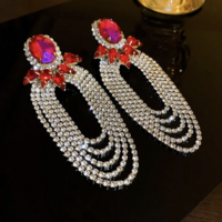Rhinestone Drop Earrings - Thumbnail 2