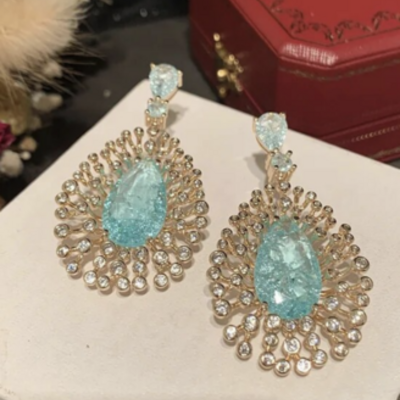 Colorful cz dangle earrings 