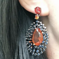 Colorful CZ Dangle Earrings  - Thumbnail 2