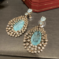 Colorful CZ Dangle Earrings  - Thumbnail 3