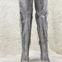 Thigh High Heel Boots Lady  - Thumbnail 3