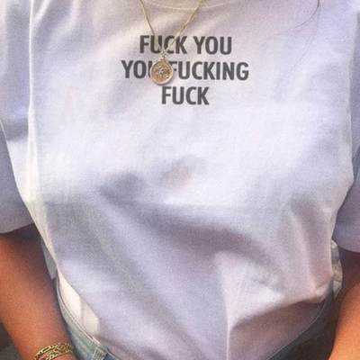 Fxxk You Fxxking Fxxk T-Shirt in White