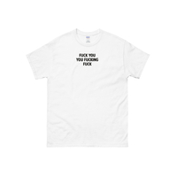 Fxxk You Fxxking Fxxk T-Shirt in White - Thumbnail 2
