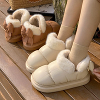 Cute Big Bowknot Fleece Boots - Thumbnail 3