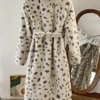 Faux Fur Belted Coat - Thumbnail 1