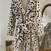 Faux Fur Belted Coat - Thumbnail 4