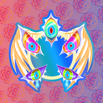 Holographic pin: eldritch eyes 