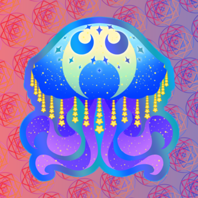 Holographic pin: moon jelly