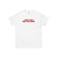 90's R&B Type Heart T-Shirt in White - Thumbnail 1