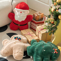 Christmas-Themed Throw Pillow - Gingerbread Man - Santa - Christmas Tree - Detailed Craftsmanship - Thumbnail 1