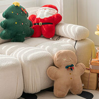 Christmas-Themed Throw Pillow - Gingerbread Man - Santa - Christmas Tree - Detailed Craftsmanship - Thumbnail 3