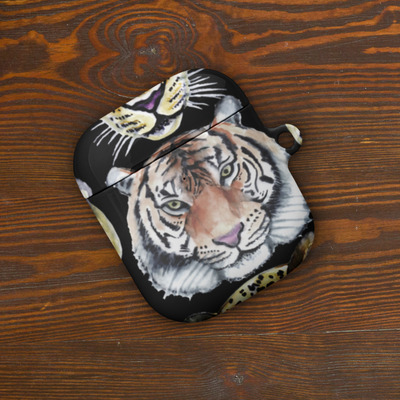 Case for airpods with tiger illustration pattern