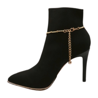 Women Gold Metal Boot Chain Lily Flower Shoe Charm Bling Western Fashion Jewelry  - Thumbnail 5