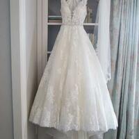 A line V-neckline Lace Wedding Dress,568 - Thumbnail 2
