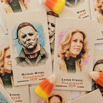 Michael Myers and Laurie Strode Halloween Vintage Custom Trading Card Set