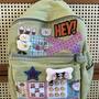  Y2K Sticker cute backpack solid bones campus light green school bag-1
