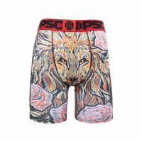 Lion Printed 2PK Mens Underwear Lingerie lengthen athlete sports boxer shorts breathable underpants P55 - Thumbnail 3