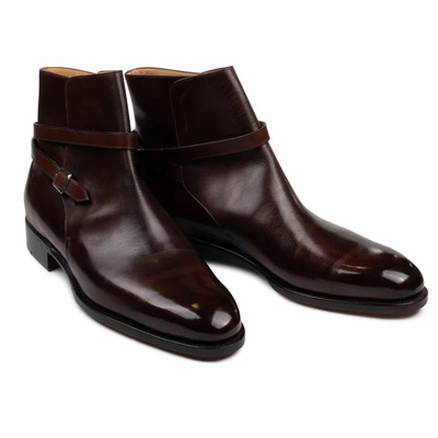 Handmade jodhpur boot in calf leather with patina - Thumbnail 4