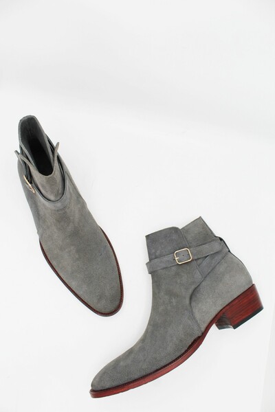 Gray Suede Leather Jodhpur Boot