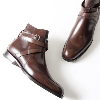 Handmade brown jodhpurs men ankle boots