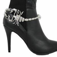 Women Silver Metal Boot Chain Scorpion Shoe Charm Western Fashion Jewelry  - Thumbnail 1