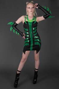 Damage: OOAK Electric Predator Dress + Gloves - Thumbnail 2