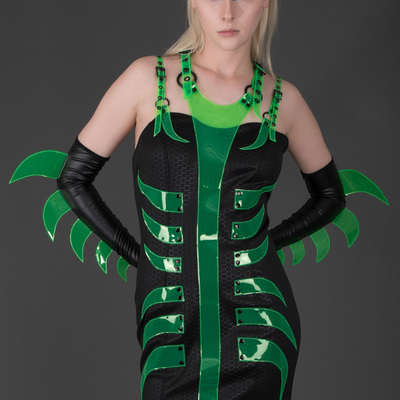 Damage: ooak electric predator dress + gloves - Thumbnail 3