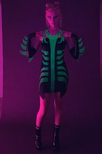Damage: OOAK Electric Predator Dress + Gloves - Thumbnail 5
