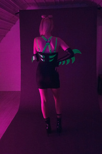 Damage: OOAK Electric Predator Dress + Gloves - Thumbnail 6