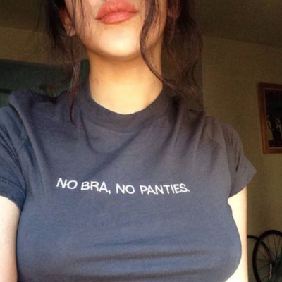 No bra no panties t-shirt in black