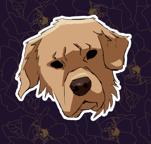 Grumpy Goldie - Clean Sticker
