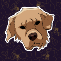 Grumpy Goldie - Clean Sticker